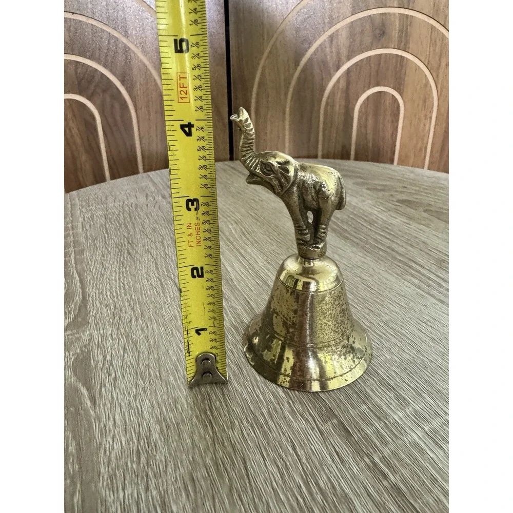 Vintage Brass Balancing Elephant Bell